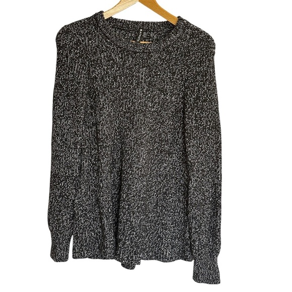 Athleta Sierra Crew Neck Sweater Wool Blend Black Marl Women’s Medium Relaxed - Picture 4 of 9